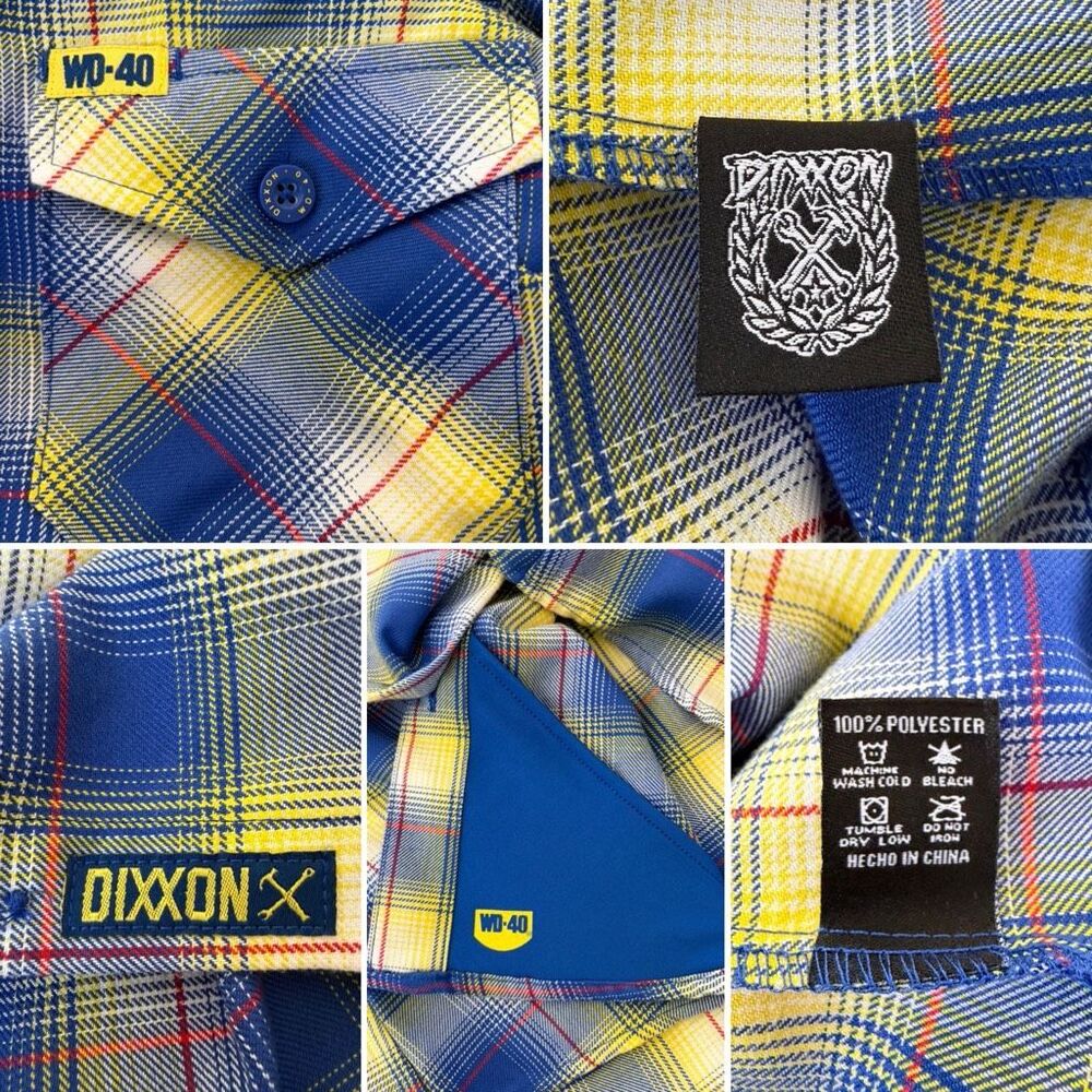DIXXON WD-40 Women’s Flannel Shirt Blue, Yellow Size S - Picture 11 of 12